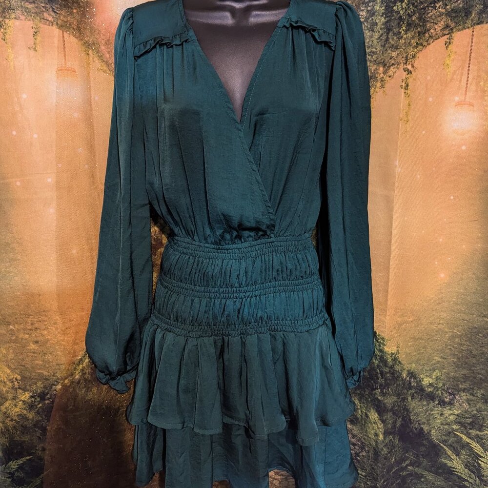 94. Glam Emerald green mini dress - Small
